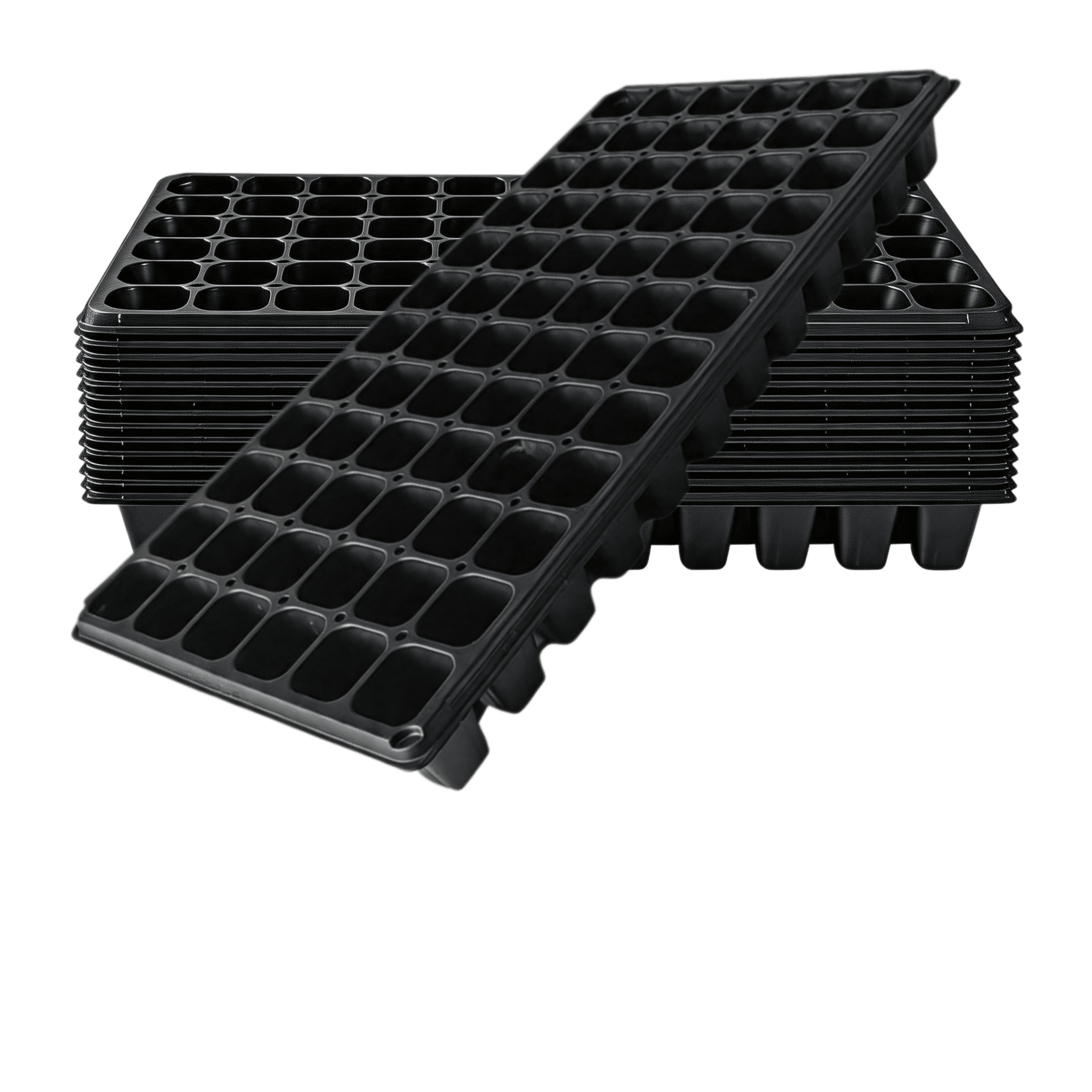 10 Pack 200 Cell Seed Starter Trays- Thick Durable Plastic Nursery Flats with Drainage Holes for Seedlings, Propagation, Seed Germination, Fits Shallow 1020 Trays