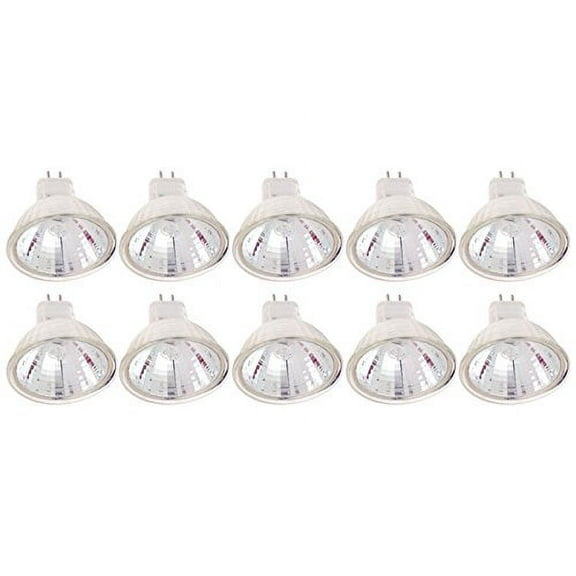 (Pack of 10) 20MR11/FL 20W Halogen MR11 Flood Bulbs 12V, GU4 2-Pin Base, With Lens