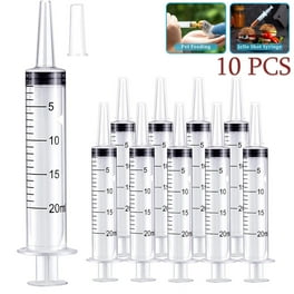 10 Pack 20ml Large Plastic Syringe Liquid Measuring Syringes Without Needle for Epoxy Resin Craft Scientific Labs Feeding Pets Animals Oil or