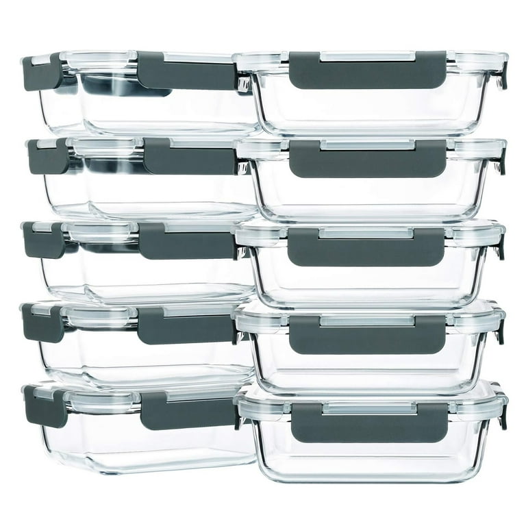 Glass Meal Prep Containers Glass Food Storage Containers with Lids - 2  Compartment Glass Lunch Containers (20 Pcs.) - Health Optimization &  Personal Training Los Altos - FIT Trainers