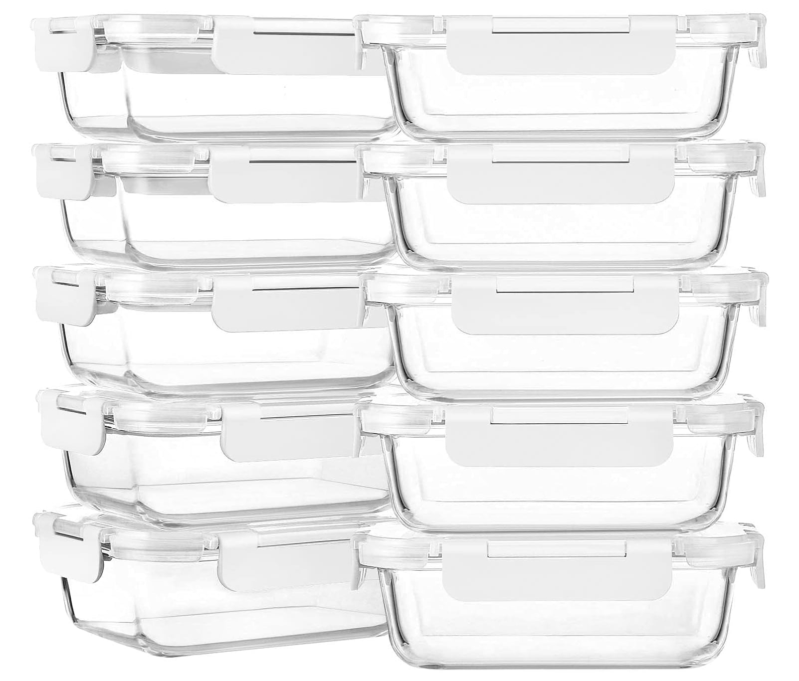 PrepNaturals 8 Pack Glass Food Storage Containers with Lids - Leakproof  Glass Meal Prep Containers - Bento Box for Lunch - Dishwasher, Microwave,  Oven