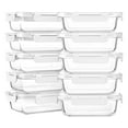 10Pack 22 Oz, Glass Meal Prep Containers, Glass Food Storage
