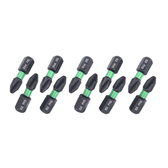 10-Pack 25mm Screwdriver Bit Set Hexagonal Handle Steel Construction for Electric Drill Tools Black Green High Hardness Precision Repair Hardware Kit