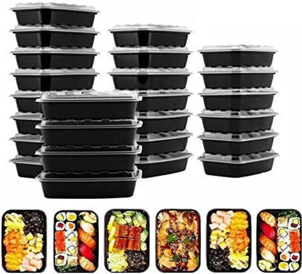 Neez 28 Oz [Pack 10] - 2 Compartment Meal Prep Containers with Lids - Food  Stora