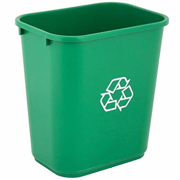 10 Pack! 28 Qt. / 7 Gallon / 26 Liters Green Rectangular Recycling Wastebasket. Trash Bin Kitchen Garbage Can Waste Basket Recycle Bin$$Storage