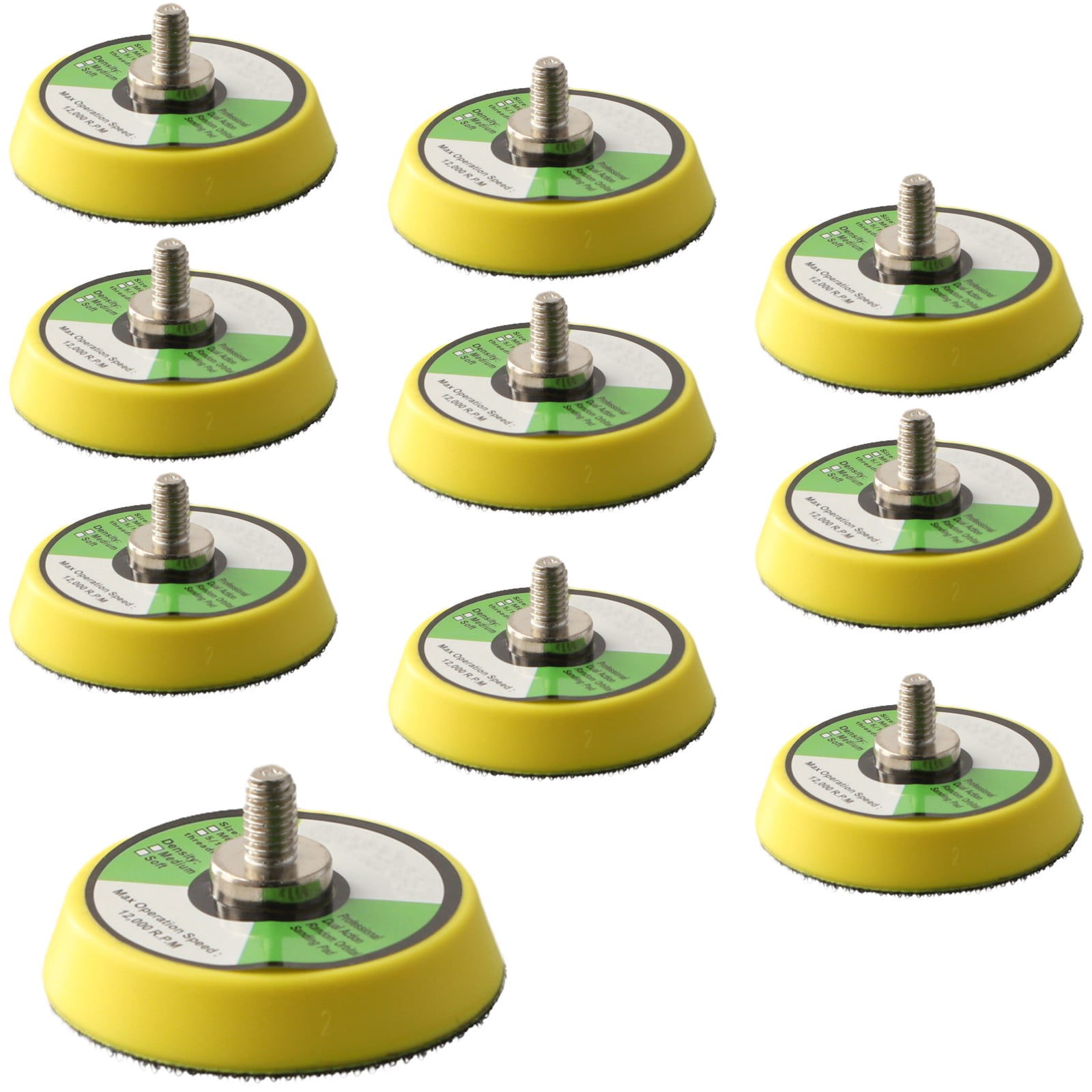 10-Pack 2Inch Sanding Polishing Backing Pads with M6 Thread for Air ...