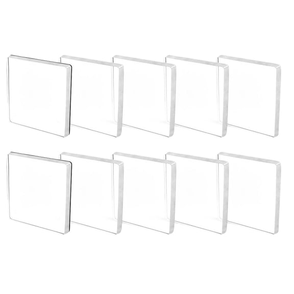 10 Pack 2x2 Inch Clear AcrylicMagnets with StrongAdhesive Backing, Stick Square Photo Frames for DIY Fridge, Whiteboard, Scrapbooking & Classroom Decor