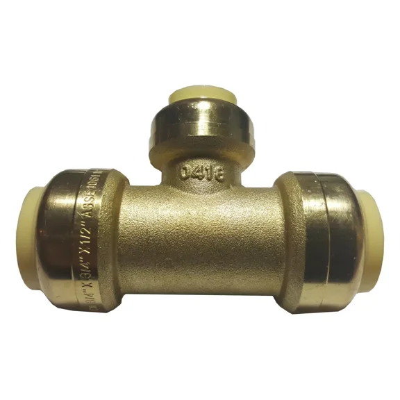 10 Pack 3/4" x 3/4" x 1/2" Push Fit Tee Connectors - Quick Connect Air & Plumbing Fittings, High-Pressure Resistance, Leak-Proof Design