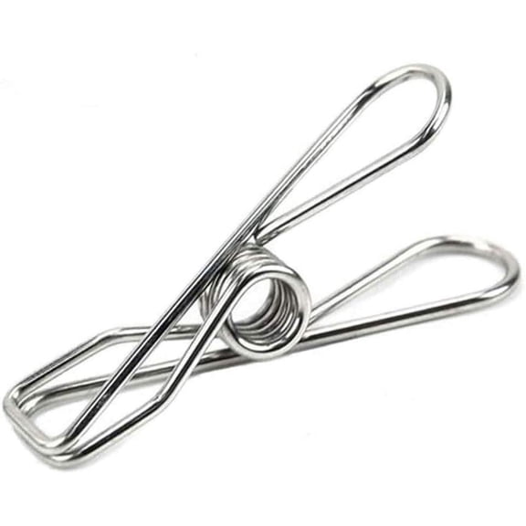 10 Pack 3.5 Inch 304 Stainless Steel Wire Clips for Drying on Clothesline Clothespins Hanging Clip Hooks for Home Laundry Office