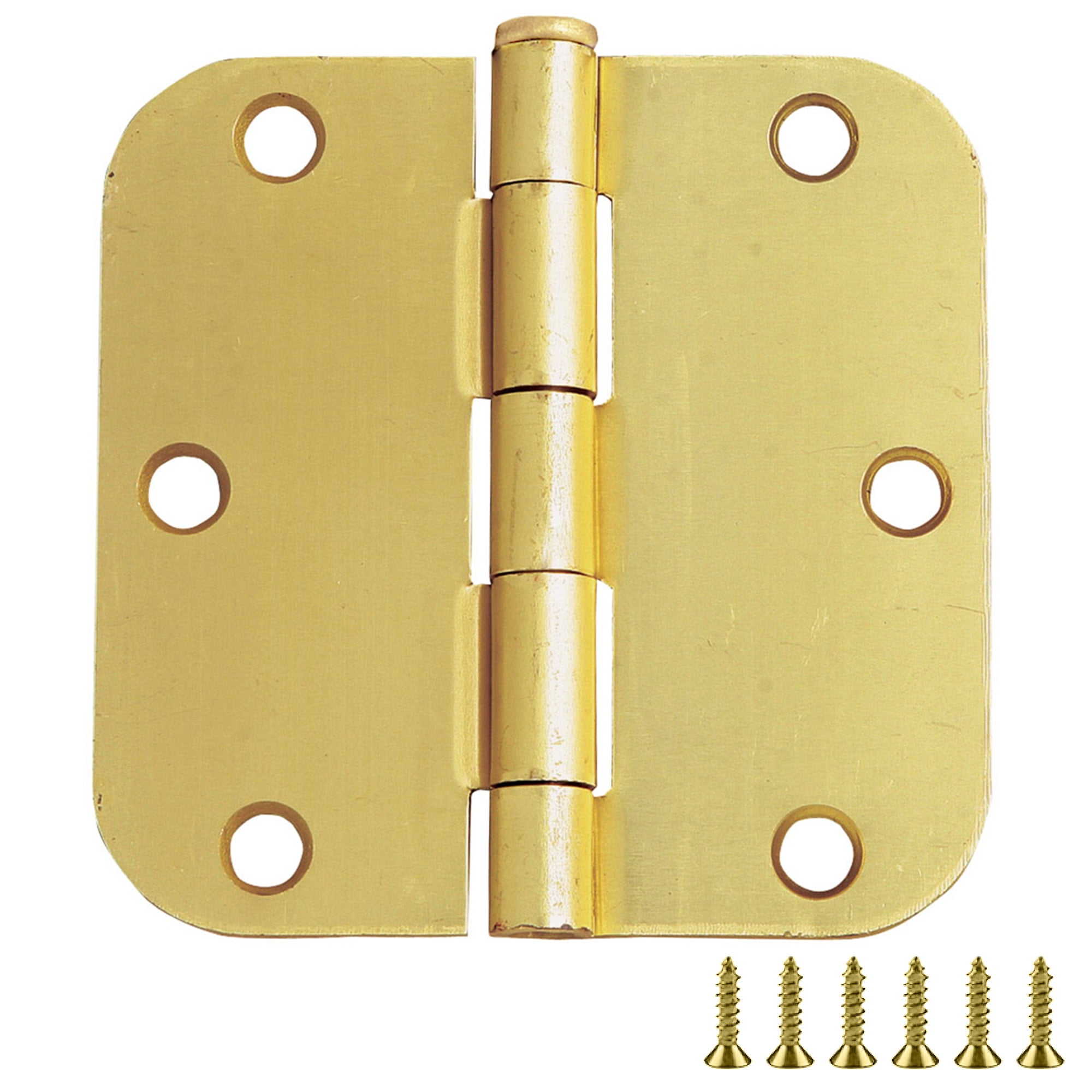 Satin Brass 3.5'' x 3.5'' Steel Door Hinge 10-Pack
