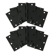 Design House 10-Pack 3.5" H x .125" Radius Square Interior Door Hinges, Matte Black