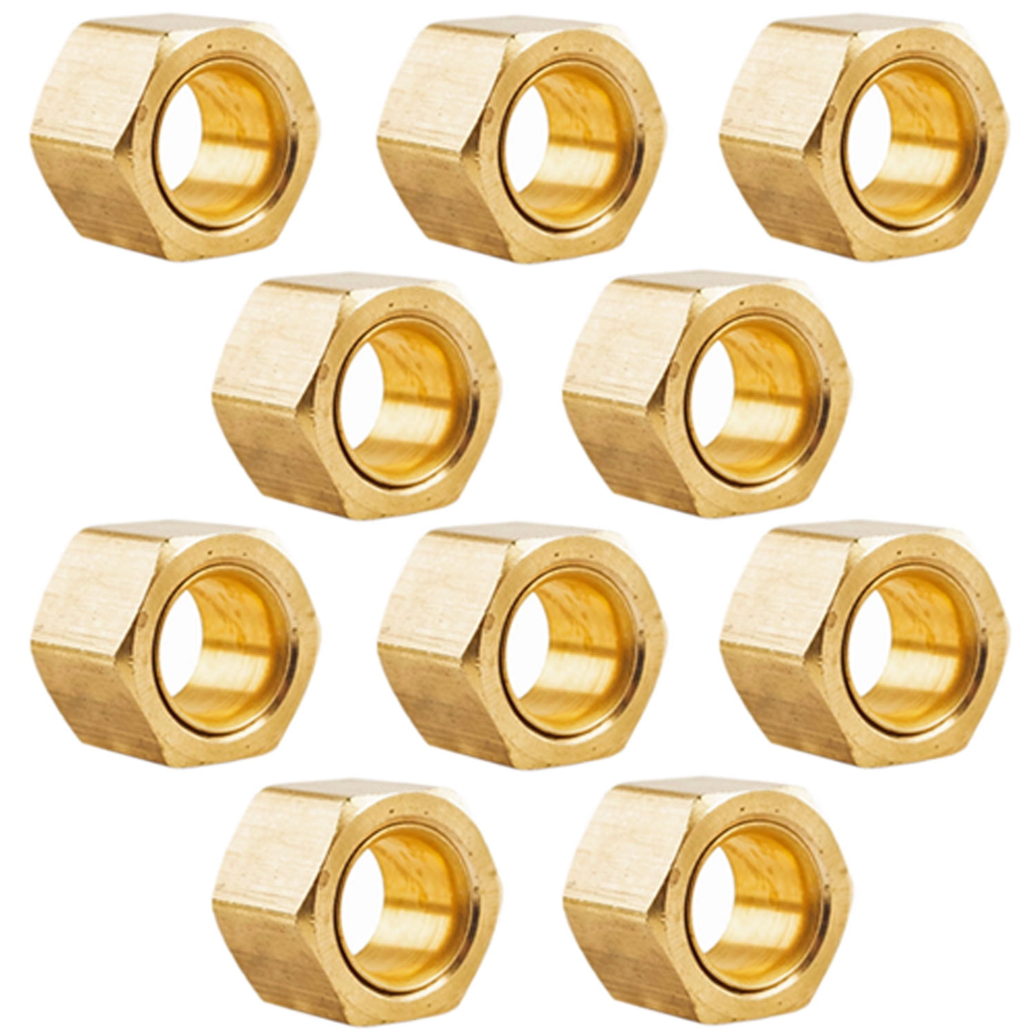 10 Pack 3/8 Compression Nut & Ferrule Combo for 3/8 OD Tube Brass Sleeve  Nut 