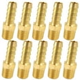 thumbnail image 1 of 10 Pack 3/8" x 1/4" MNPT Pipe Thread Brass Air Hose Barb Fitting For 3/8" Hose 220EE, 1 of 7