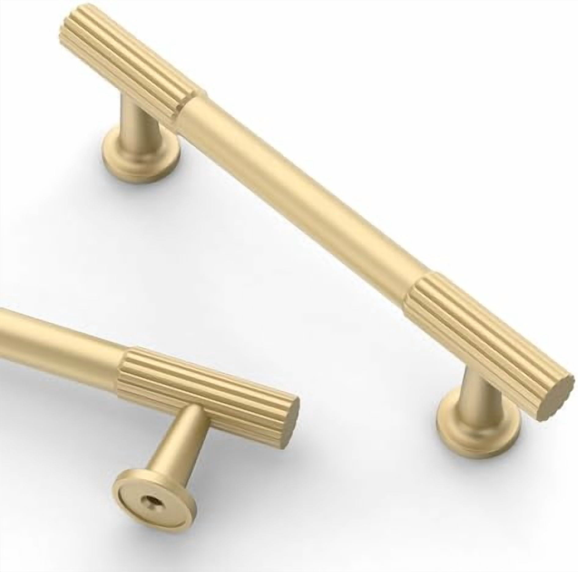 10 Pack 3 Inch(76mm) Brushed Gold Cabinet pulls Kitchen Cabinet Handles, Cabinet Pulls Kitchen Cabinet Hardware for Cupboard Drawer Pulls