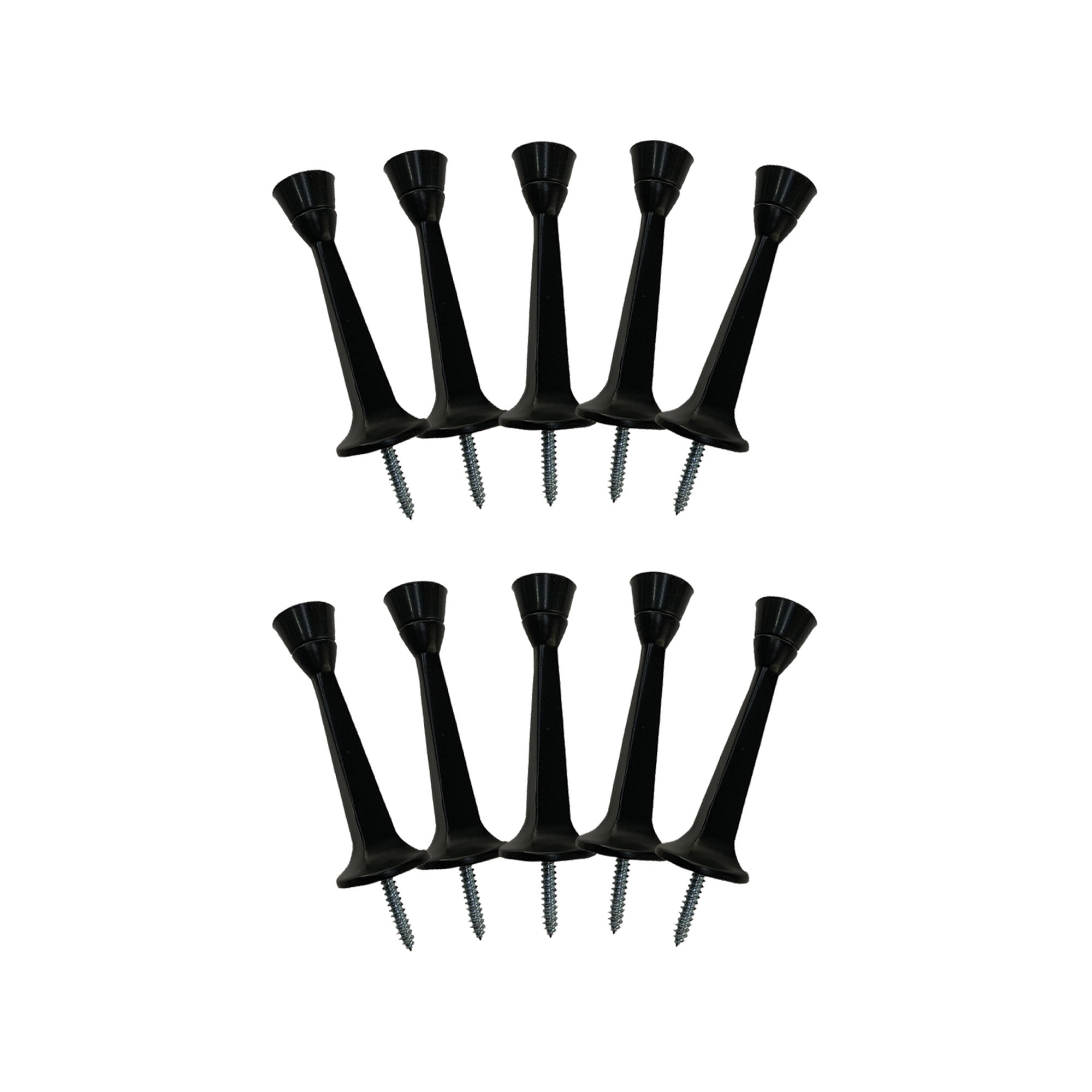 Design House 10-Pack Solid Steel Door Stops with Soft Rubber Tip, Matte Black