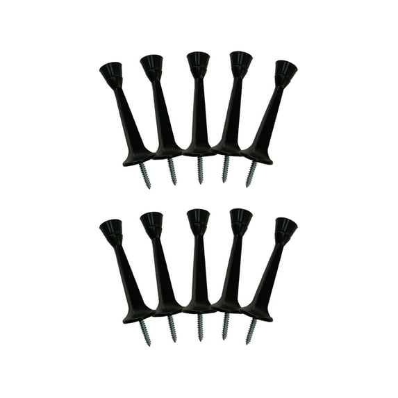 Design House 10-Pack Solid Steel Door Stops with Soft Rubber Tip, Matte Black