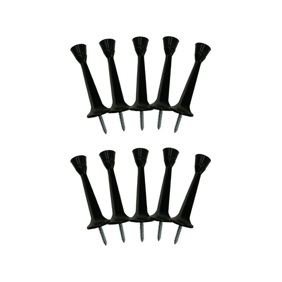 Design House 10-Pack Solid Steel Door Stops with Soft Rubber Tip, Matte Black