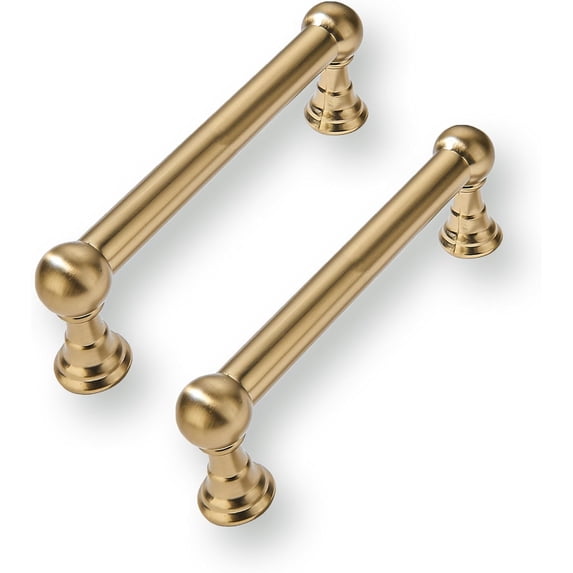 10-Pack 3-Inch Hole Center Champagne Bronze Cabinet Handles – Curved Drawer Pulls For Kitchen Cabinets