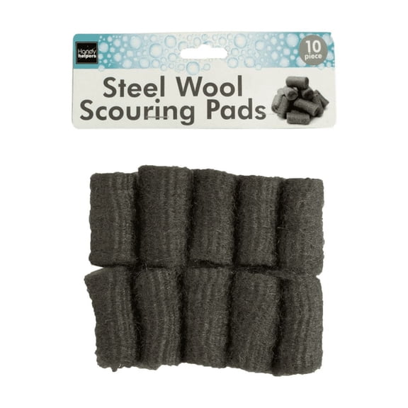 10 Pack 3 in Steel Wool Pads, Perfect for Removing Tough Grease, Scrubbing Baked On Food and Handling Messes, A Must Have Kitchen Essential for Efficient Cleaning Every Time, Silver