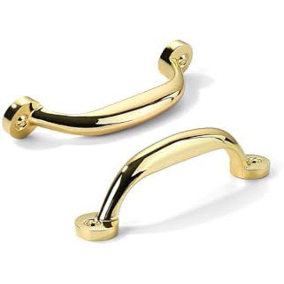 10 Pack 3 inch Hole Center Polished Brass Cabinet Pulls - Heavy Duty Solid Drawer Hardware Handles Kitchen Vanity Bathroom Handles$$Tools & Hardware Other
