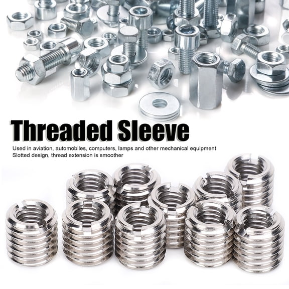 10-Pack 303 Stainless Steel Thread Repair Inserts, M8 Female to Male Reducing Bushing Sleeve Conversion Tool with Slot 10Pcs