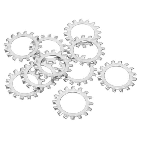10 Pack 304 Stainless Steel External Tooth Lock Washers, M20 Star Locking Washers for Screw Bolt Mechanical Equipment Fasteners, Silver