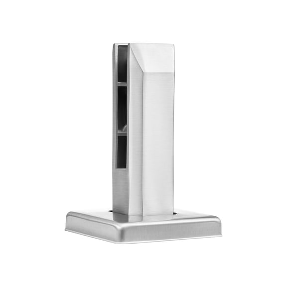 10-Pack 304 Stainless Steel Glass Railing Brackets for 0.31"-0.47" Tempered Glass Panels, Square Balcony & Staircase Hardware Clamps (0.12" Thick)