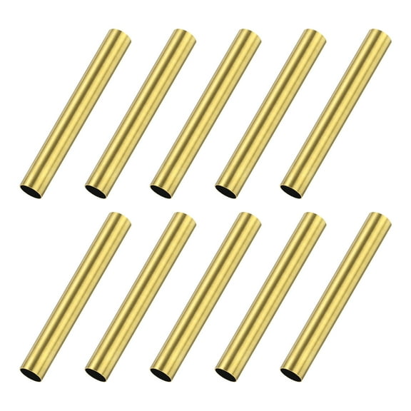 10-Pack 30mm Brass Round Tube, 4mm OD 0.2mm Wall Thickness Short Brass Seamless Tubing for DIY Crafting/Decorating