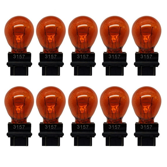 10 Pack 3157 Clear and Amber Tail Signal Brake Light Bulbs