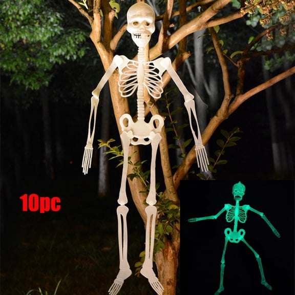 10 Pack 32Cm Luminous Skull Skeleton Body Halloween Decoration Toy Haunted House Prop Glow Dark