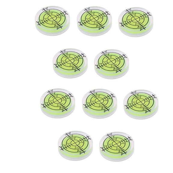 10 Pack 32x7mm Round Bubble Level for Level, Acrylic Circular Measure Meter with Black Lines for Precision Layout, Camera, Furniture and Machinery Adjustment Tools