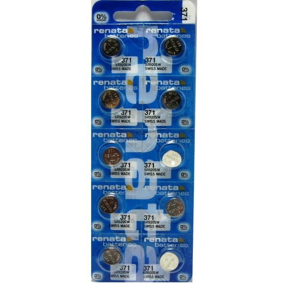 10 Pack 371 Renata Silver Oxide 0% Mercury Electronic Batteries SR920SW