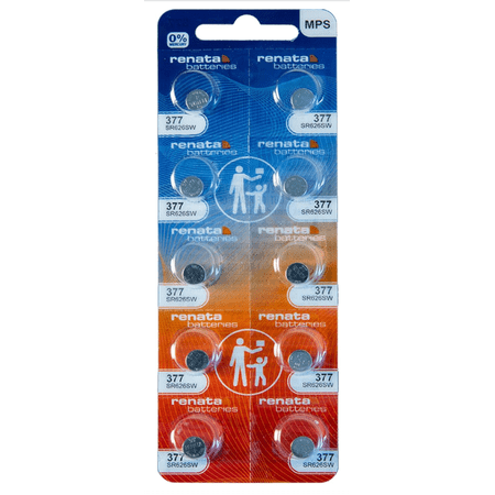 10 Renata 377 Watch Coin Cell Batteries