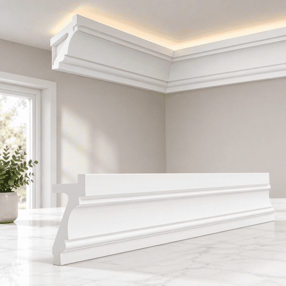 10 Pack 39.37 Inch White LED Duct Crown Molding Trim Kit, Total 32.8 Ft