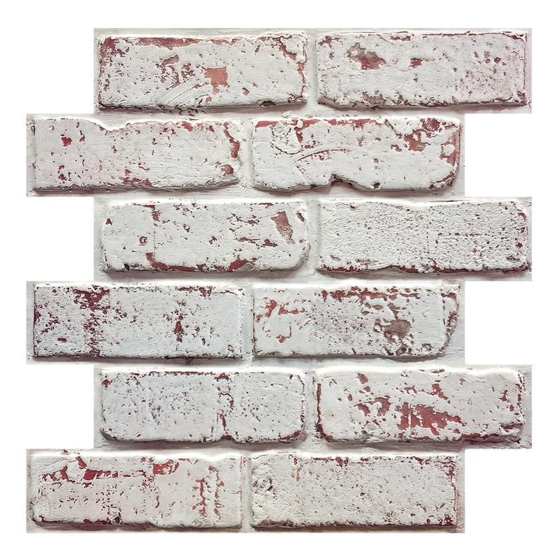 10-Pack 3D Faux Brick Wall Panels - Peel & Stick Self-Adhesive ...