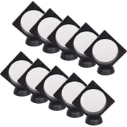 10 Pack 3D Floating Display Frame Stand Holder Coin Chip Jewelry Pin Display Stand Box Black, 4.5 x 4.5 x 0.75inch Style B