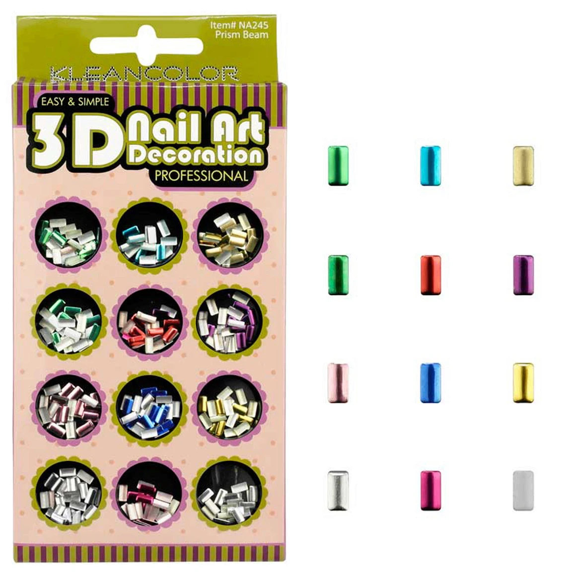 10 Pack 3D Prism Beam Nail Decoration, Intricate, Eye Catching Designs for Glamorous, Long Lasting Nail Art, Easy to Apply, Perfect for DIY Manicures, Events, Bulk, Multicolor