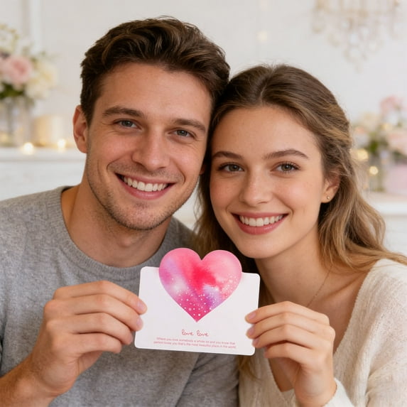 10 Pack 3D Valentines Day Card,Valentine's Day Heart Design Greeting Cards with Envelopes,Valentine's Day Fresh Card Thank You And Blessing Small Card,C-Watermelon Red,C-Watermelon Red