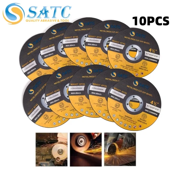 10 Pack 4-1/2" Cutting Disc Metal & Stainless Steel For Grinder Cut Off Wheels