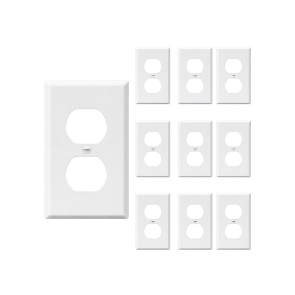 DEWENWILS 10-Pack Wall Plate Covers 4.5"2.75" Textured White with Screws - Standard Size Electrical Outlet Cover