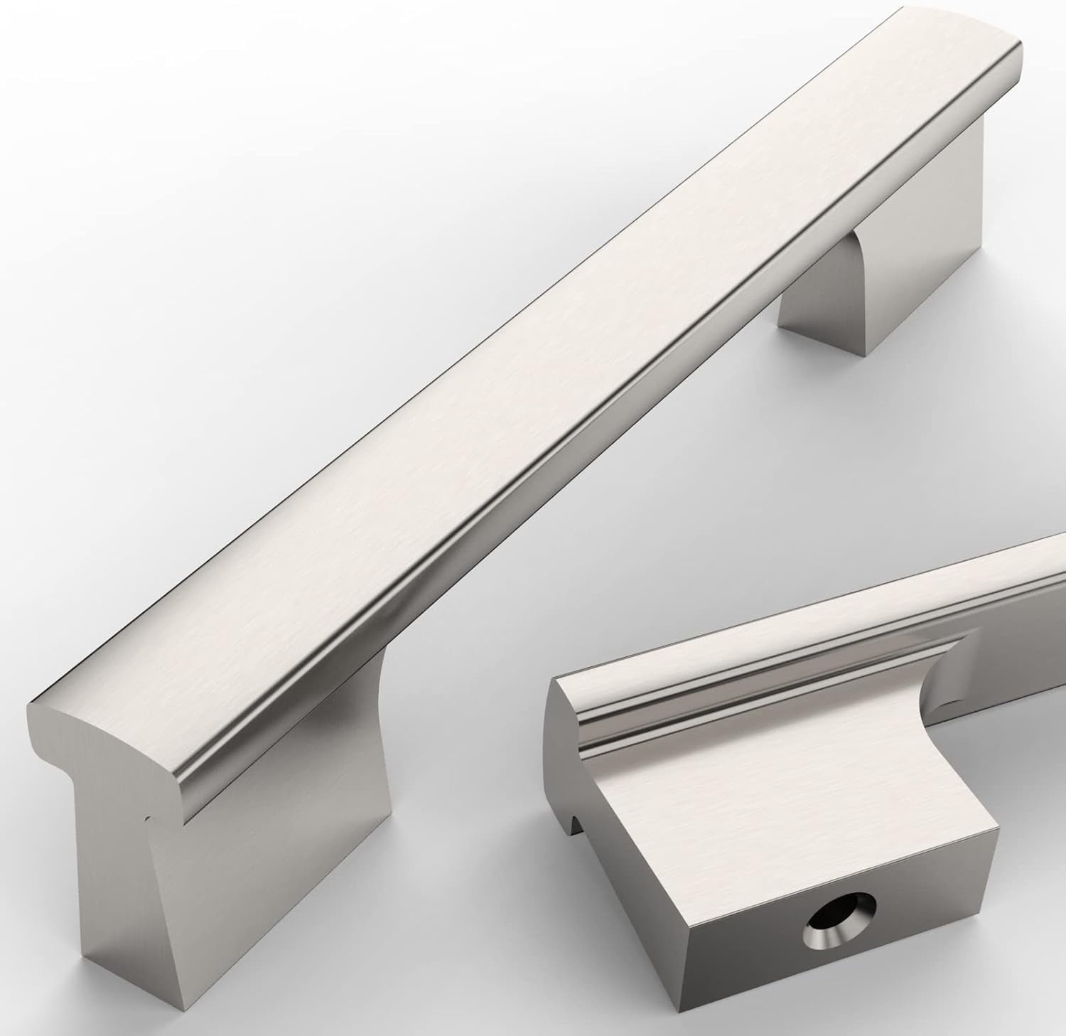 10 Pack 4 Inch(102mm) Brushed Satin Nickel Kitchen Cabinet Handles ...