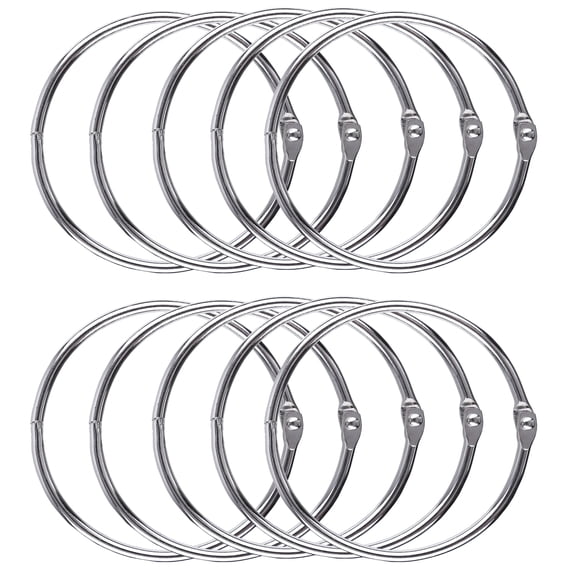 Uooglle 10-Pack 4-Inch Heavy-Duty Nickel-Plated Steel Binder Rings ...