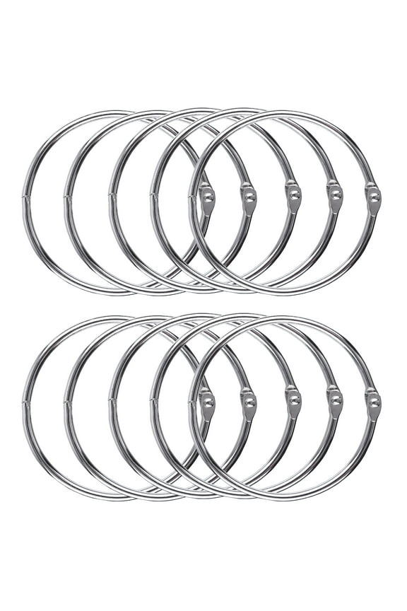 10-Pack 4 Inch Heavy-Duty Loose Leaf Binder Rings - Nickel Plated Steel, Extra Large Metal Key Rings for Office, School, DIY Crafts, Organizing Files, Index Cards, Receipts, Photos