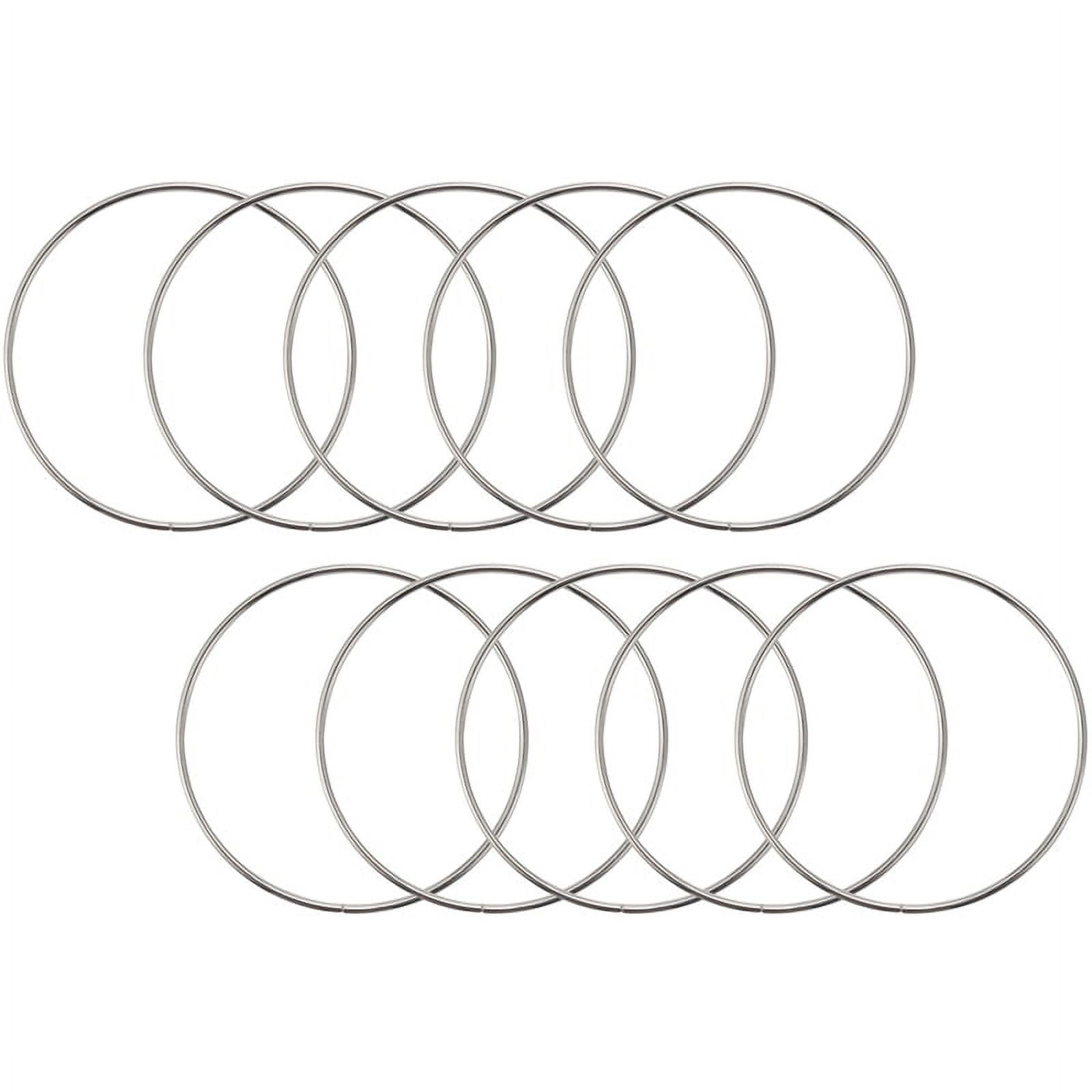 GORGECRAFT 16PCS Metal Wreath Rings 4 Sizes (5/8/10/12cm) - Silver Hoops For DIY Crafts, Macrame, Floral Decor