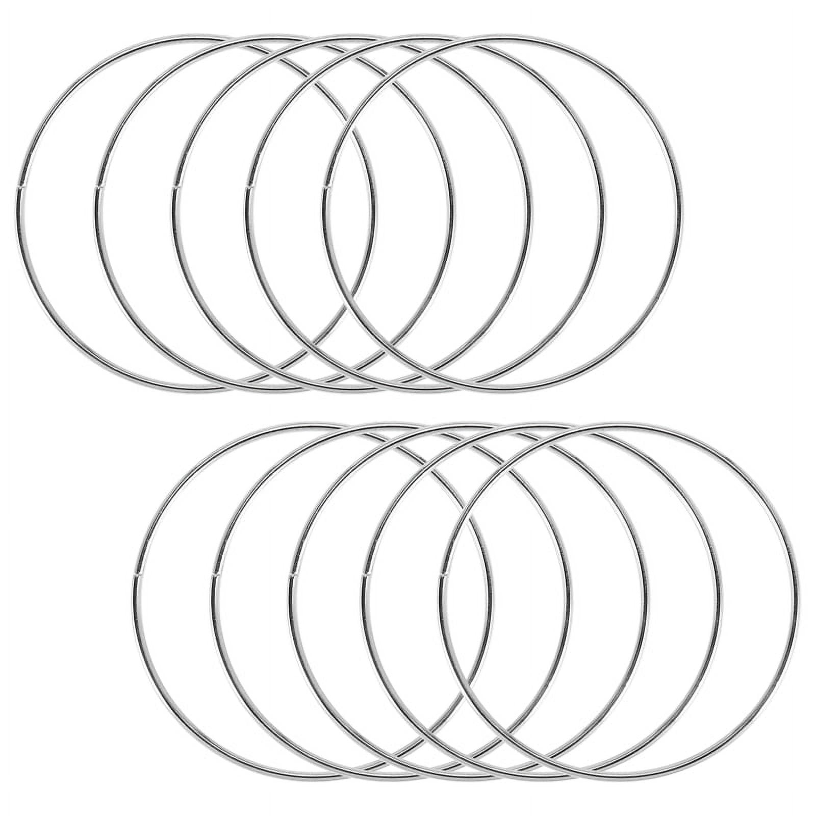 10 Pack 4 Inch Silver Dream Catcher Metal Rings Floral Hoops Wreath ...