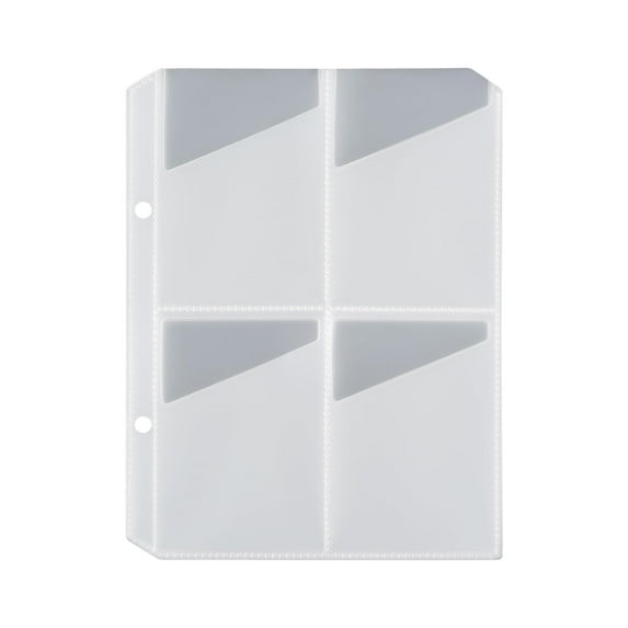 10 Pack 4 Pocket Sleeves for Yoto Card Case, 2 Holes Fit 2 Rings Card Case Card Holder Card Binder, Transparent, Yoto-Inner-10Pages