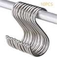 thumbnail image 1 of 10 Pack 4 inch Heavy Duty S Hooks Silver Pan Pot Holder Rack Hooks Hanging Hangers S Shaped Hooks for Kitchenware Pots Utensils Clothes Bags Towels Plants, 1 of 5