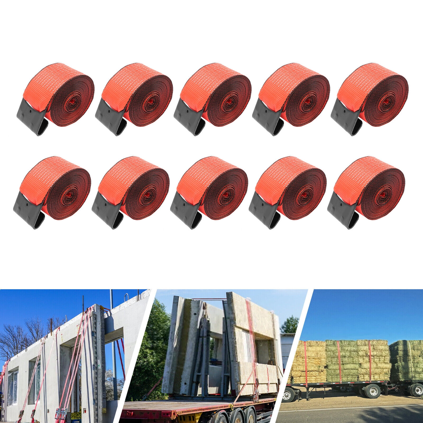10 Pack 4" x 30' Winch Straps Flatbed Truck Trailer Tie Down Strap w