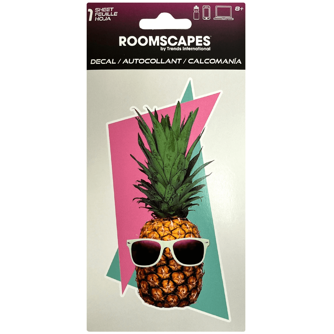 10 Pack 4 in x 8 in Silly Pineapple Sticker, Fun, Durable Vinyl for Laptops, Water Bottles, Notebooks, Cars, Easy Peel, Stick Design, Adds Playful Personality to Any Smooth Surface, Bulk, Pink, Blue