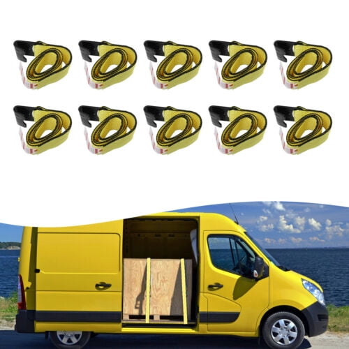 10 Pack 4"x5' Truck Straps Winch Straps with Flat Hook For Towing 8800lbs